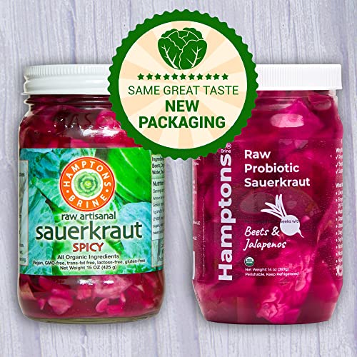 Raw Probiotic Sauerkraut - Jalapeno, Beet, Cabbage (14 Oz)