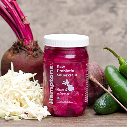 Raw Probiotic Sauerkraut - Jalapeno, Beet, Cabbage (14 Oz)