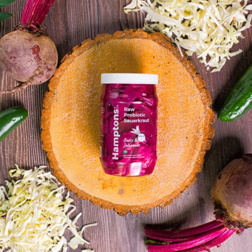 Raw Probiotic Sauerkraut - Jalapeno, Beet, Cabbage (14 Oz)