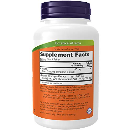 NOW Garcinia Cambogia 1,000 mg, Promotes Healthy Metabolism