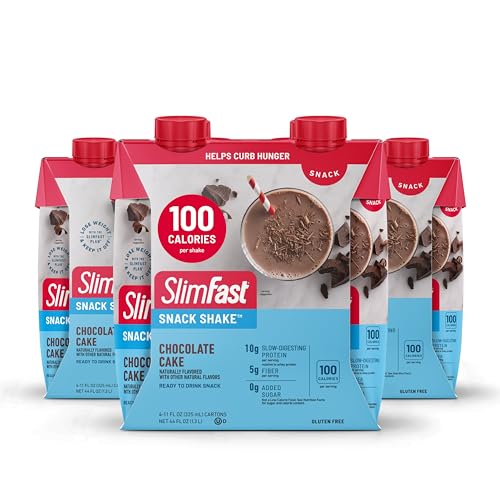 SlimFast Snack Shakes: Fiber & Protein, Chocolate Cake