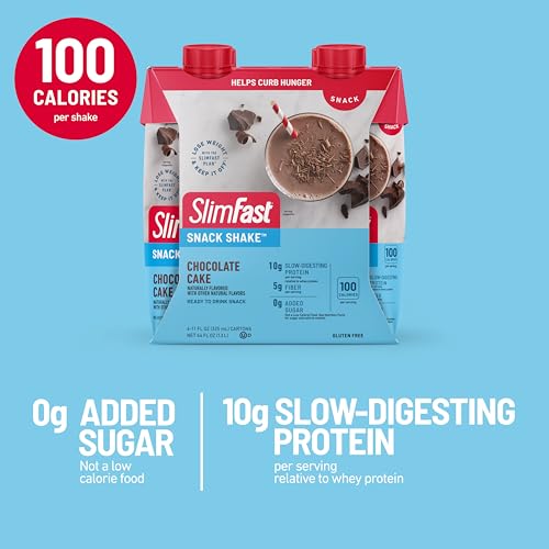 SlimFast Snack Shakes: Fiber & Protein, Chocolate Cake