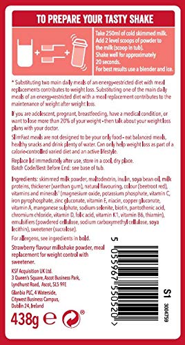 Strawberry Milkshake Powder for 12 Servings - 438g