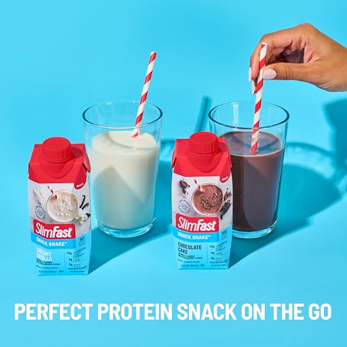 SlimFast Snack Shakes: Fiber & Protein, Chocolate Cake