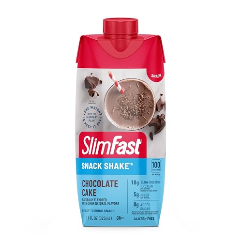 SlimFast Snack Shakes: Fiber & Protein, Chocolate Cake