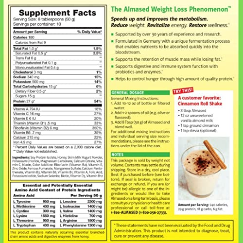 Almased Vanilla Shake - High Protein, 17.6 oz