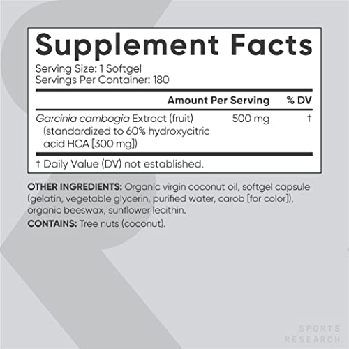 Garcinia Cambogia Extract with Organic Coconut Oil Softgels