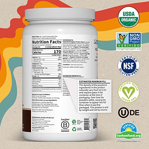 Organic Vegan Protein Powder with Plant-Based Ingredients, 2 LBS