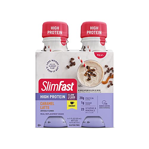 SlimFast Energy Caramel Latte Shake - Meal Replacement with Protein