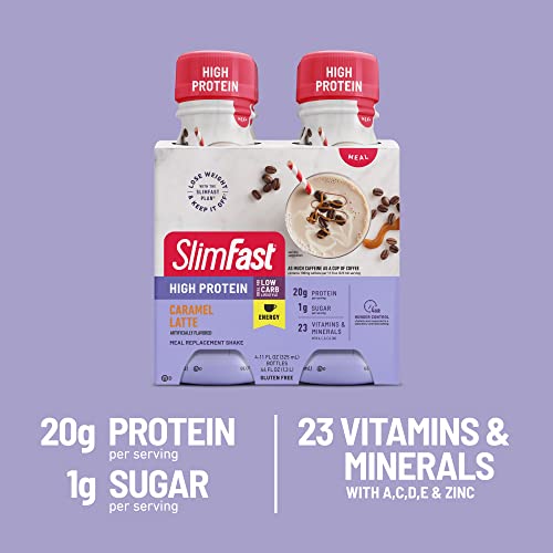 SlimFast Energy Caramel Latte Shake - Meal Replacement with Protein