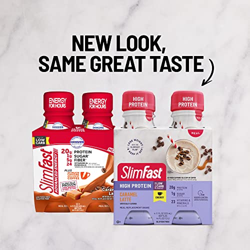 SlimFast Energy Caramel Latte Shake - Meal Replacement with Protein