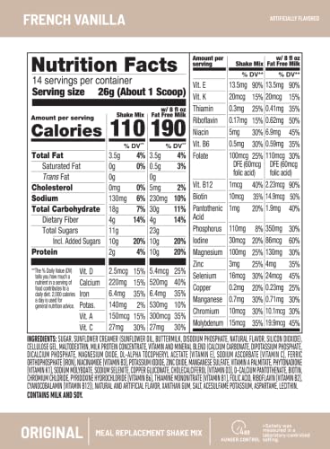 Original French Vanilla SlimFast Meal Replacement Shake Mix