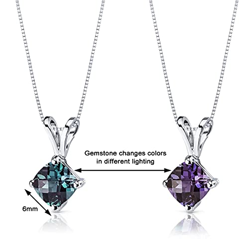 14K White Gold Color-Changing Alexandrite Pendant, 1 Carat