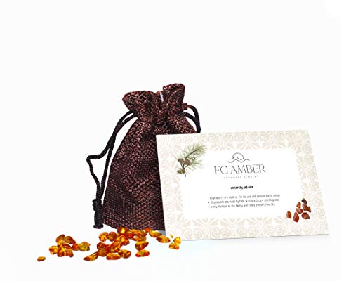 Unpolished Baltic Amber Pendant Necklace, Honey Color (Small/Large)