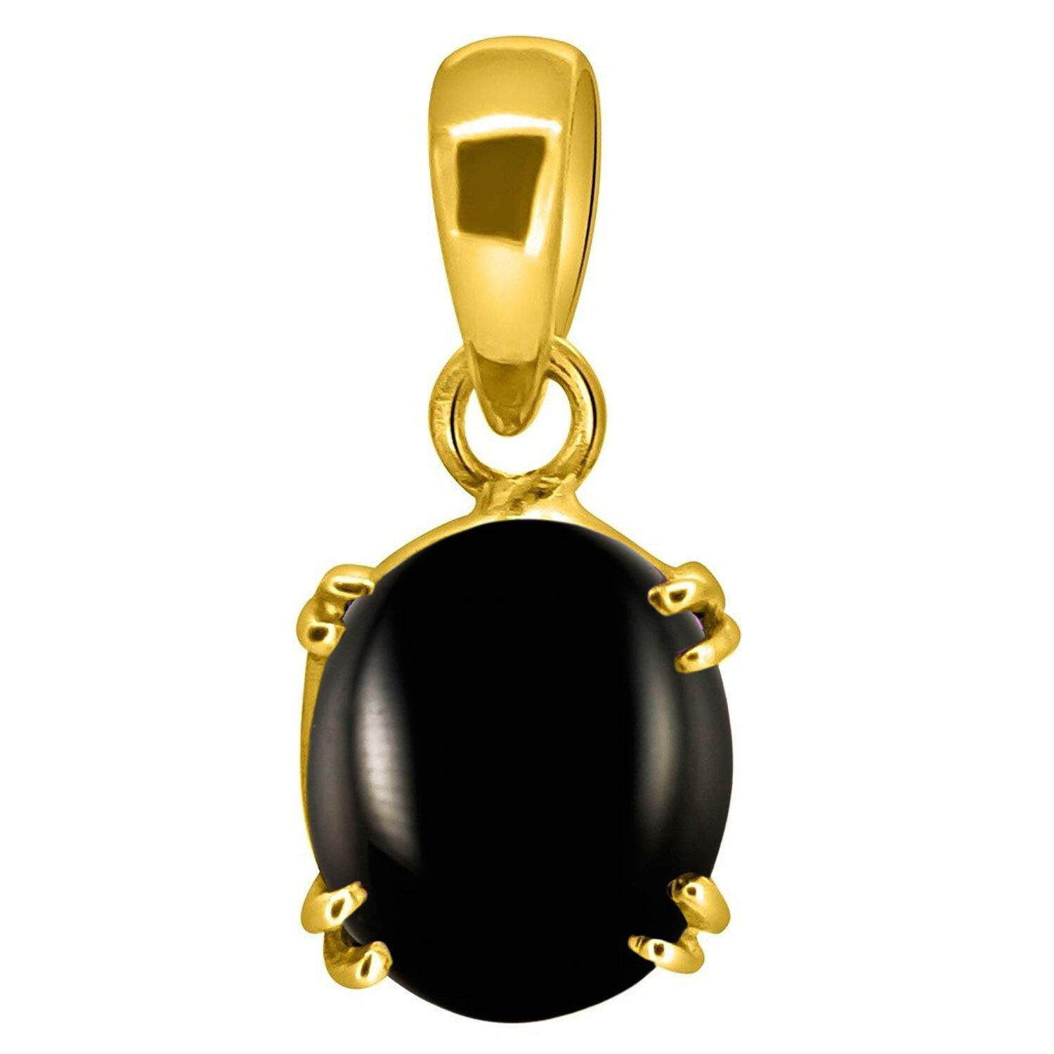 Onyx Gemstone Pendant in Sterling Silver Oval Cut