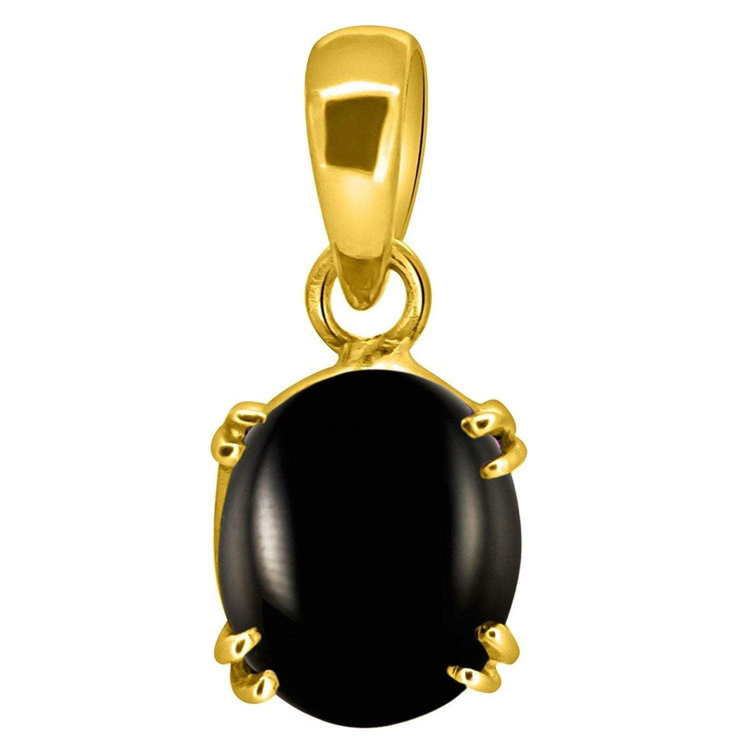 Onyx Gemstone Pendant in Sterling Silver Oval Cut