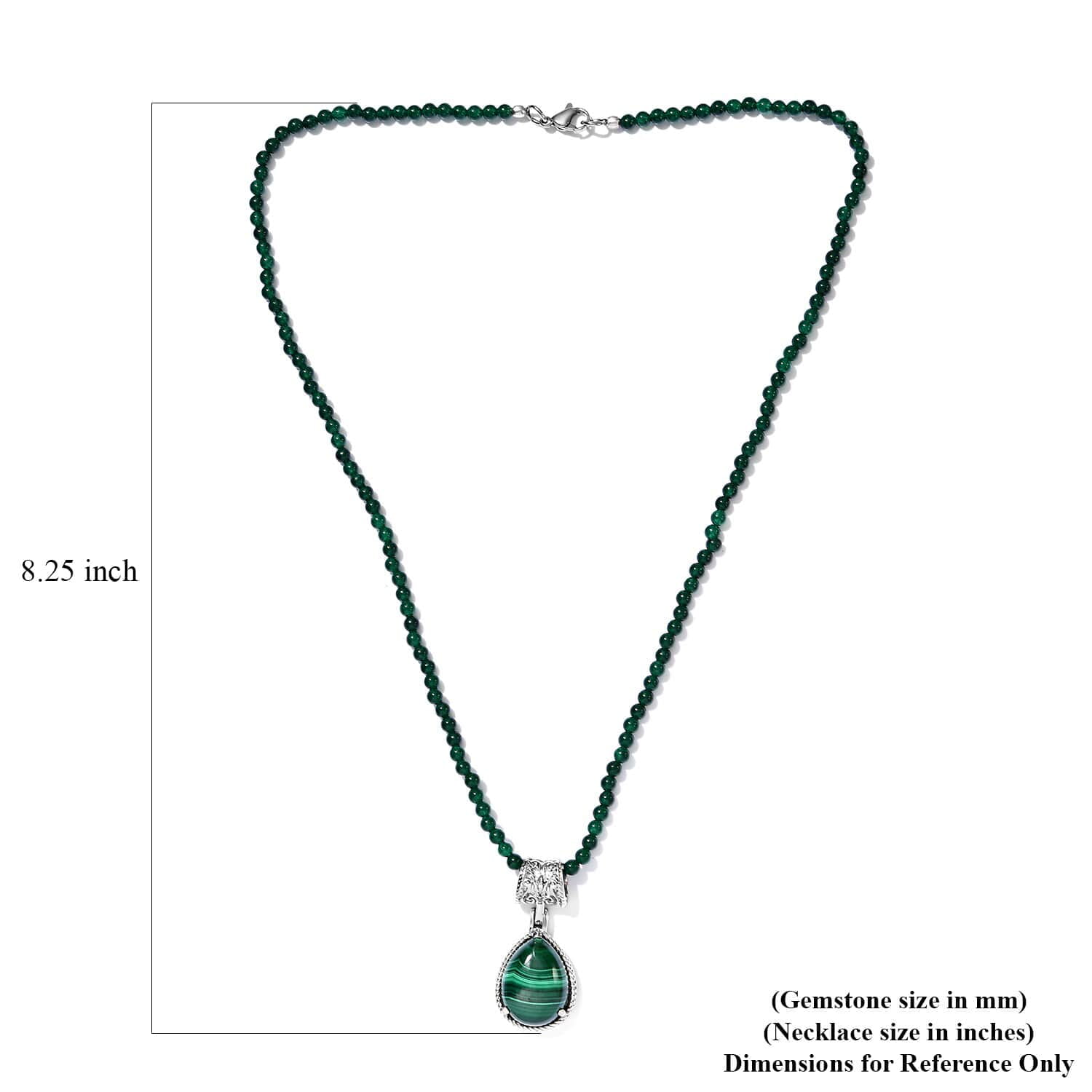 Green Quartzite Malachite Pendant Choker Necklace for Women