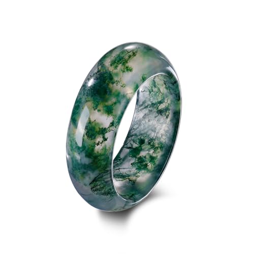 Angol Moss Agate Ring - Unisex Green Gemstone