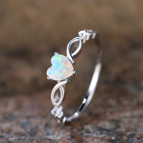 Heart Opal Ring for Women: Valentine's Day Gift
