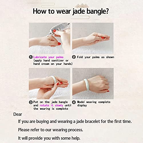 Natural Green Jade Bangle Bracelet - Handmade Good Luck