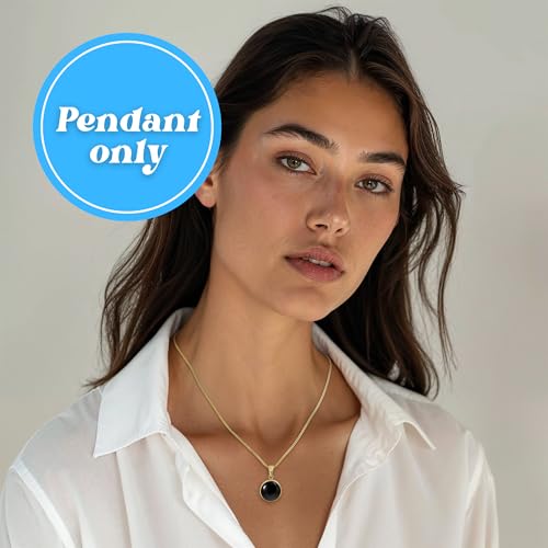 Dainty 14K Gold Onyx Pendant for Classy Women