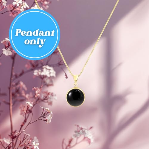Dainty 14K Gold Onyx Pendant for Classy Women