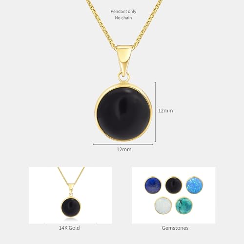 Dainty 14K Gold Onyx Pendant for Classy Women