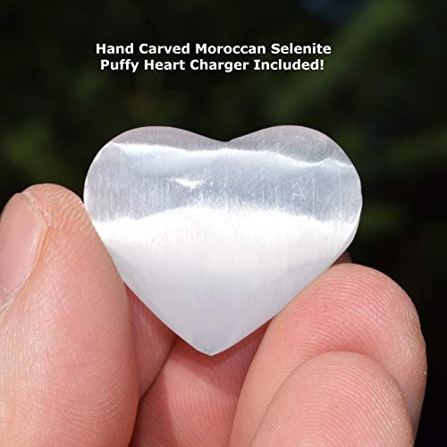 Faceted Hematite Crystal Pencil Point Pendant with Selenite