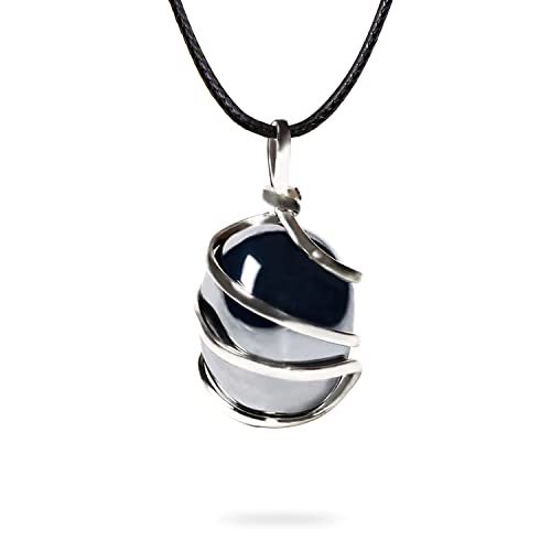 Hematite Crystal Healing Necklace: Genuine Handcrafted Raw Pendant