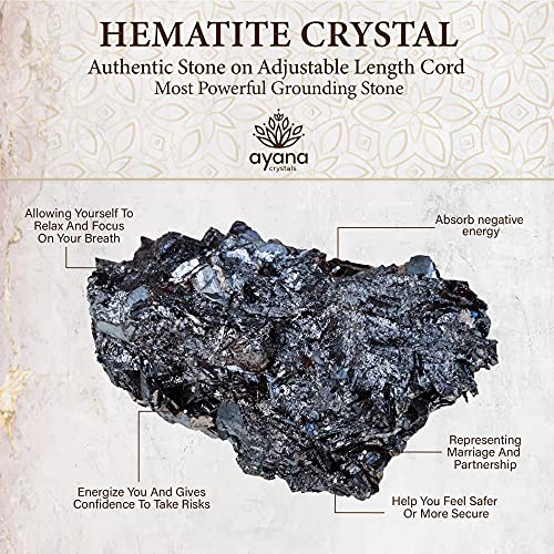 Hematite Crystal Healing Necklace: Genuine Handcrafted Raw Pendant