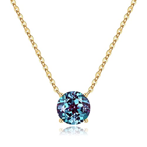 Ursilver Alexandrite Heart Necklace – June Birthstone Gift