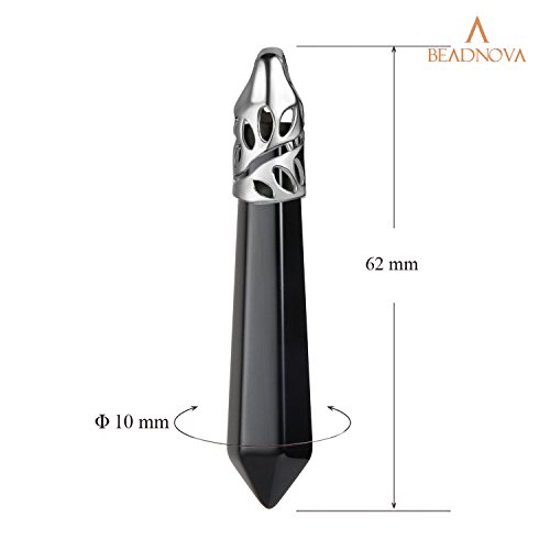 Black Onyx Crystal Pendant Necklace for Energy Healing