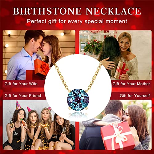 Ursilver Alexandrite Heart Necklace – June Birthstone Gift