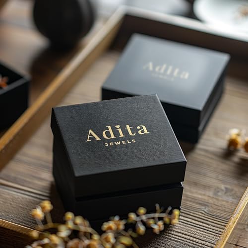 14K gold plated black onyx pendant for women