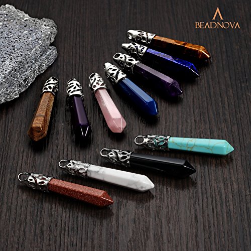 Black Onyx Crystal Pendant Necklace for Energy Healing