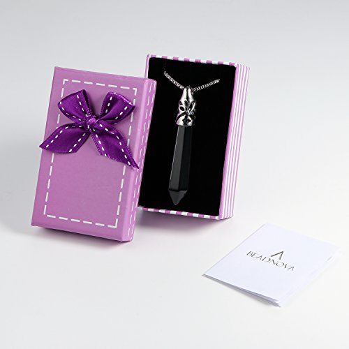 Black Onyx Crystal Pendant Necklace for Energy Healing