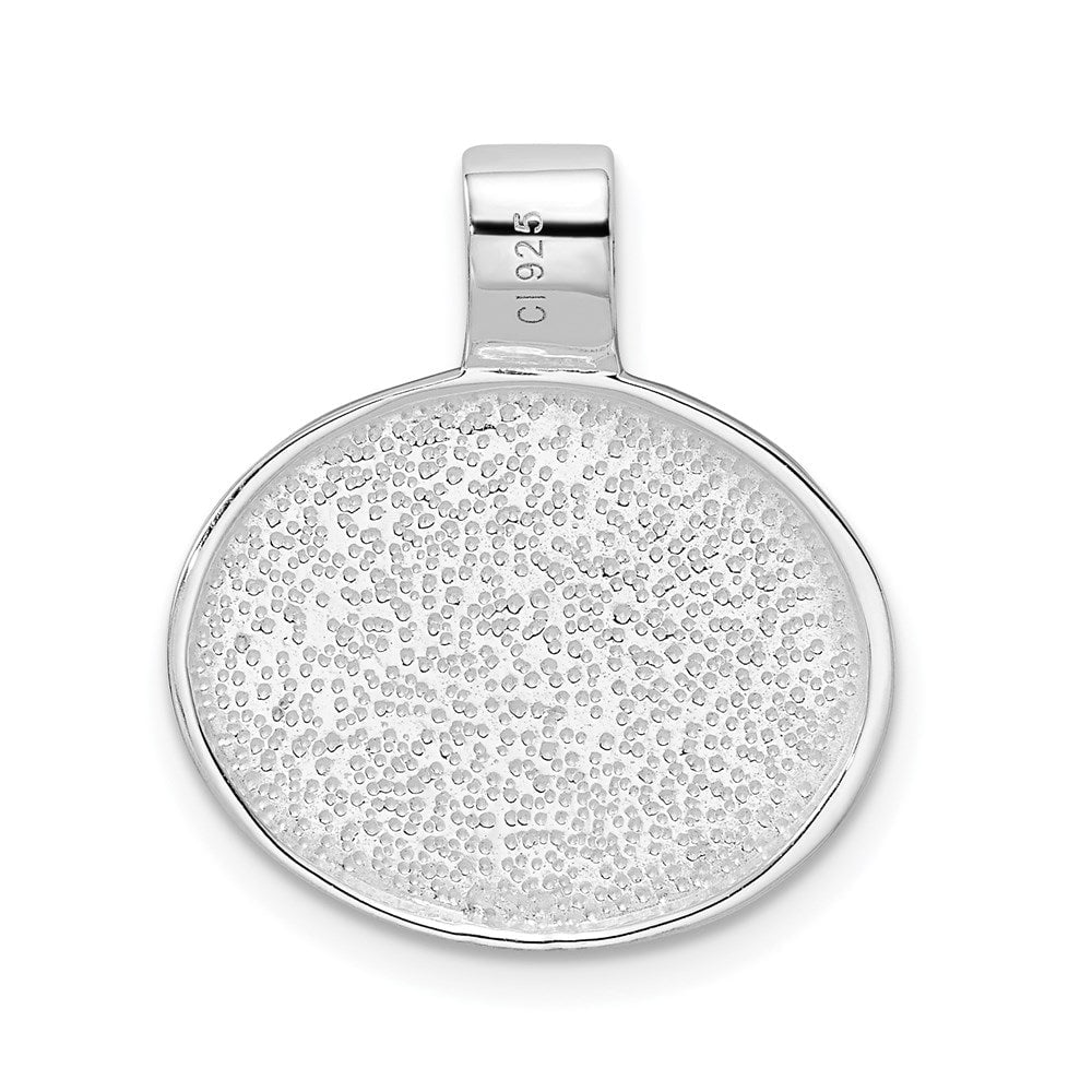 Sterling Silver Rhodium Plated Onyx Pendant - Medium