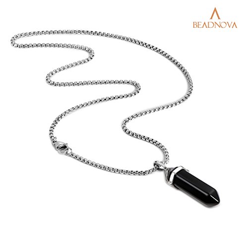 Black Onyx Gemstone Necklace for Women and Men