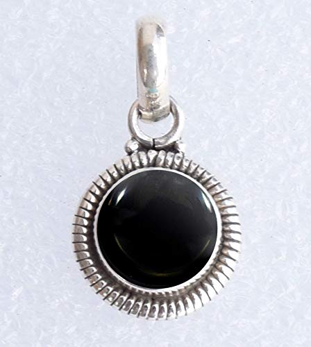 Black Onyx Stone Sterling Silver Pendant Necklace Women