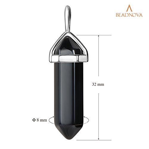Black Onyx Gemstone Necklace for Women and Men