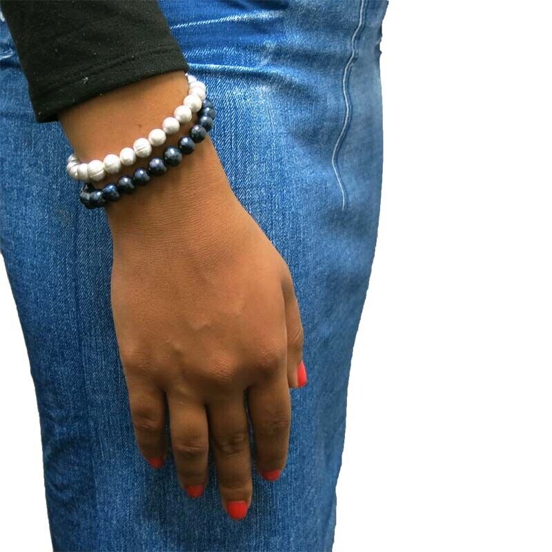 White Freshwater Pearl Stretch Bracelet - Women's Gemstone Jewelry