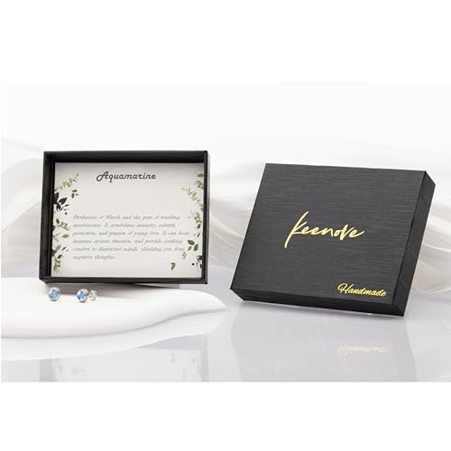 Genuine Aquamarine Sterling Silver Stud Earrings Birthstone Jewelry