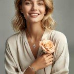 AGVANA Blue Topaz Necklace - Rose Heart Pendant