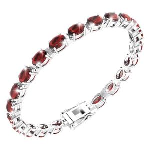 Belinda Jewelz - Garnet Gemstone Tennis Bracelet, 925 Silver