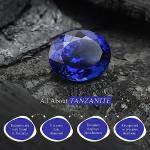 Blue Tanzanite Solitaire Stud Birthstone Earrings Silver Gemstone