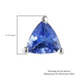 Blue Tanzanite Solitaire Stud Birthstone Earrings Silver Gemstone
