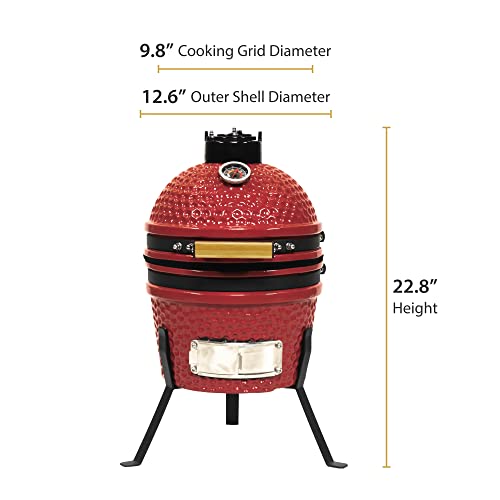 VESSILS 9.8" Kamado Charcoal Grill on Tall Stand