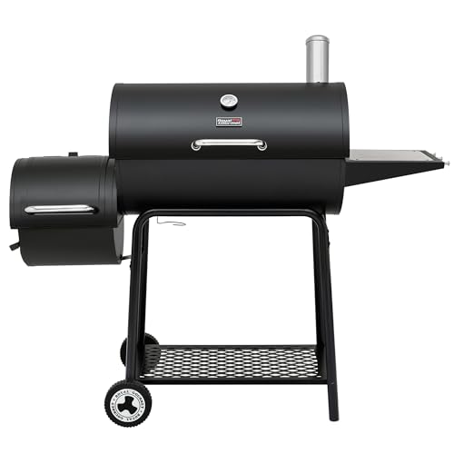 30-Inch Barrel Charcoal Grill with Offset Smoker, 811 Sq In