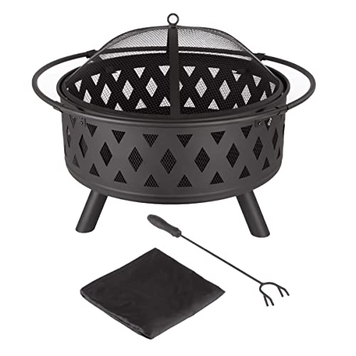 32-Inch Outdoor Wood Burning Fire Pit by Pure Garden