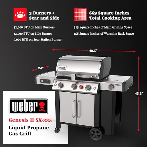 Weber Genesis II SX-335 Gas Grill, Stainless Steel